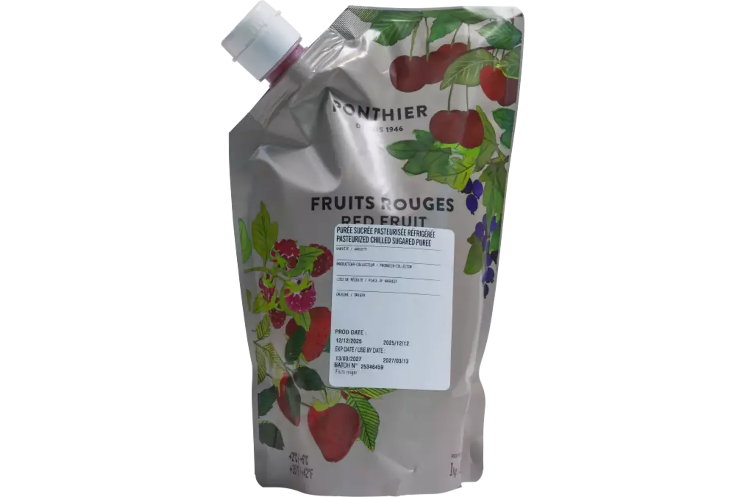 Fruitpuree rood fruit 1kg stuk 1